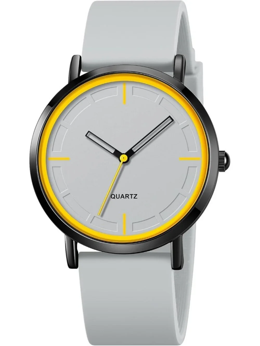 Unisex Gray Lightweight Simple Luxury Quartz Silicone Band Fashion Wrist Watch